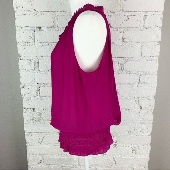 Ramy Brook Mindy Fuchsia Pink Pleated Smocked Blouse - Picture 11 of 13